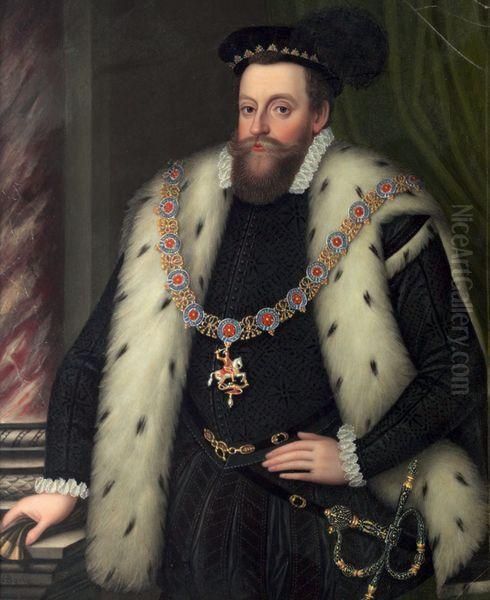 Portrait De Sir Henry Spelman (1562-1641) Et De Henry Sydney Oil Painting by Henry Bone