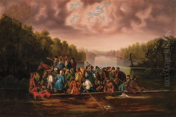 Marion Crossing The Pee Dee Oil Painting by William Tylee Ranney