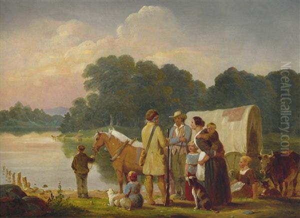 Waiting For The Ferry Oil Painting by William Tylee Ranney