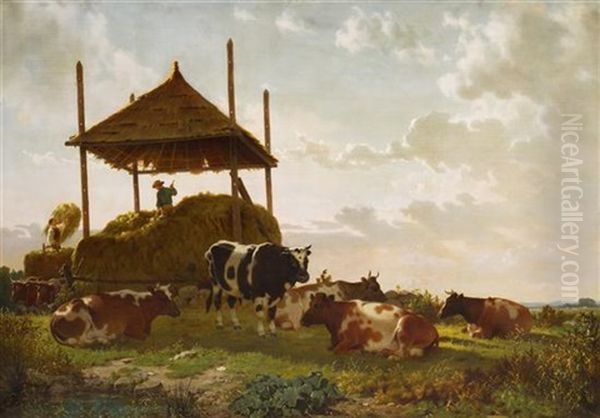 Haying Time Oil Painting by William Tylee Ranney