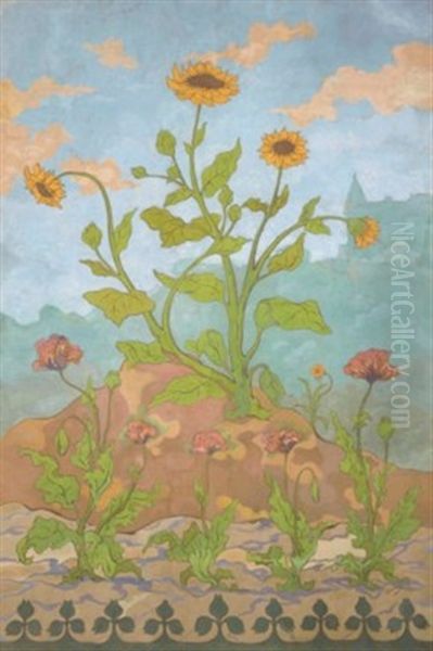 Tournesols Et Pavots Oil Painting by Paul Elie Ranson