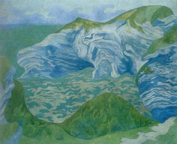 Les Falaises Bleues Oil Painting by Paul Elie Ranson