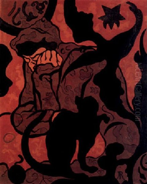 La Sorciere Au Chat Oil Painting by Paul Elie Ranson