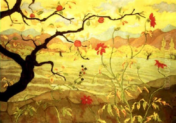 Pommier Au Fruits Rouge Oil Painting by Paul Elie Ranson