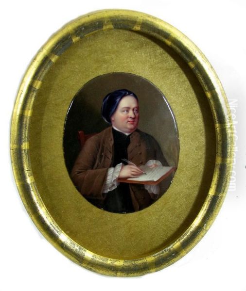 Oval Portrait Of Samuel Richardson Oil Painting by Henry Pierce Bone