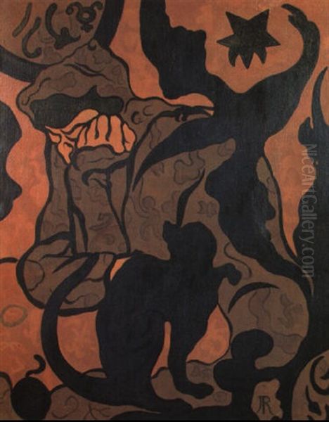 La Sorciere Au Chat Oil Painting by Paul Elie Ranson