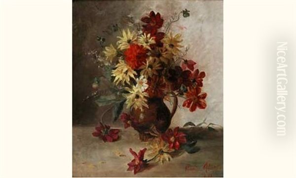 Bouquet De Fleurs Oil Painting by Lucie Ranvier-Chartier