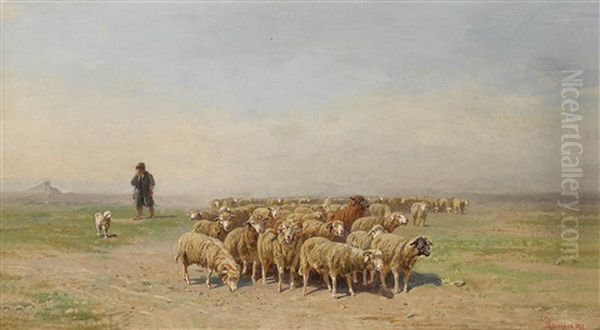 Schafe Am Weg Zur Weide Oil Painting by Gustav Ranzoni