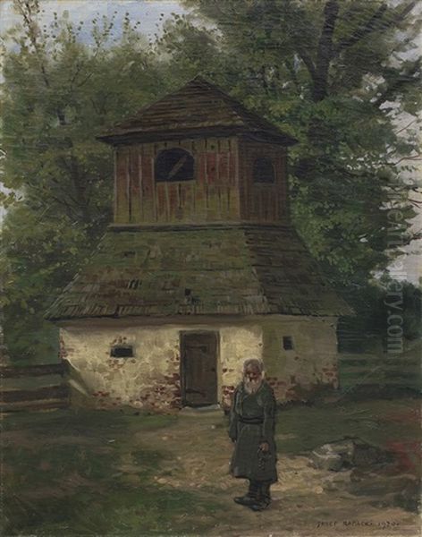 An Old Belfry Oil Painting by Jozef Rapacki