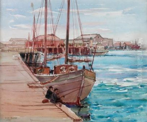 port Adelaide Oil Painting by Thomas Henry Bone