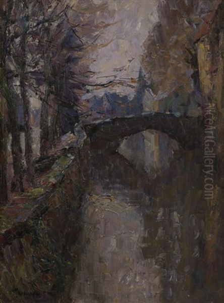 Canal At Uccle Oil Painting by Joseph Raphael