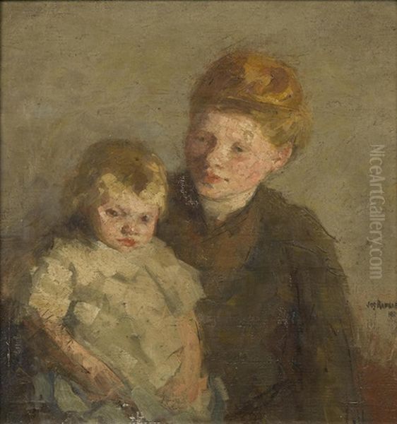 Mother And Child Oil Painting by Joseph Raphael