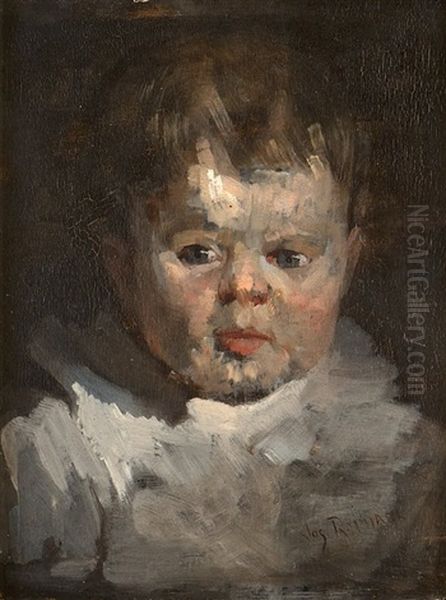 Portrait Of A Boy Oil Painting by Joseph Raphael