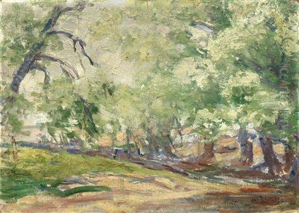 Wooded Landscape Oil Painting by Joseph Raphael