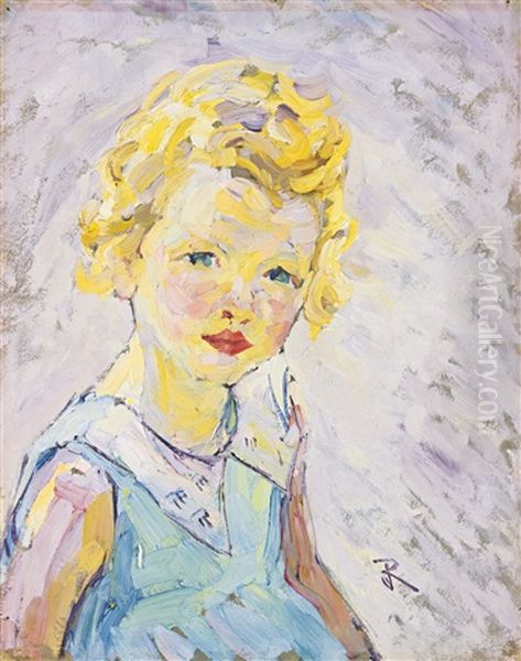 Portrait Of A Young Girl Oil Painting by Joseph Raphael