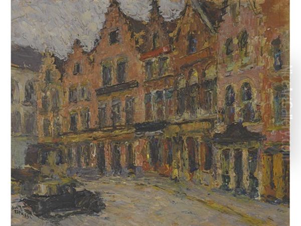 Cafes, Bruges Oil Painting by Joseph Raphael