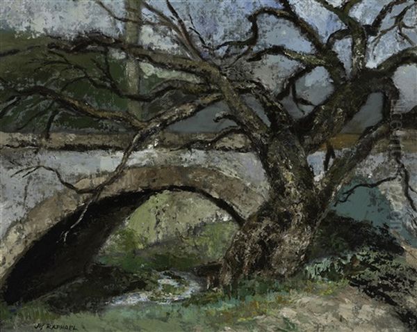 Old Stone Bridge Oil Painting by Joseph Raphael