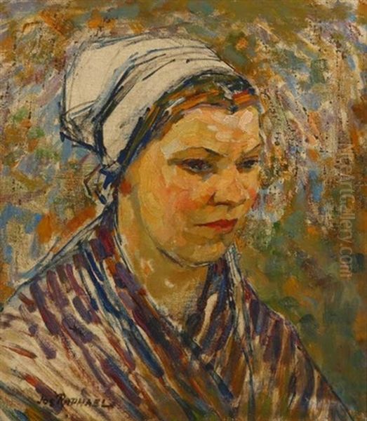 A Breton Woman Oil Painting by Joseph Raphael