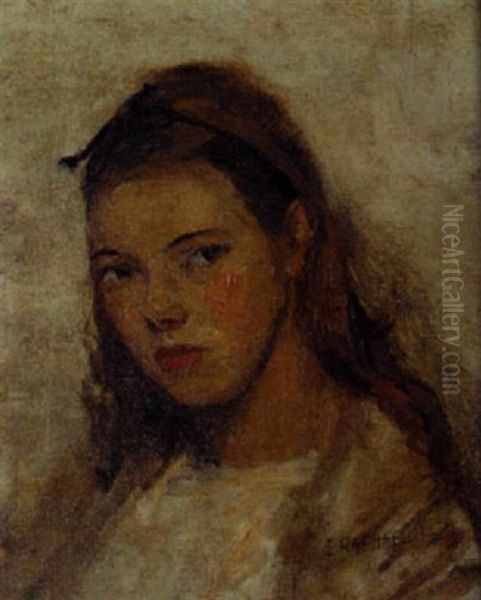 Portrait De Jeune-fille Oil Painting by Joseph Raphael