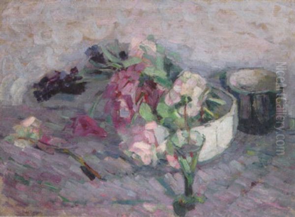 Still Life With Milk Jug And Roses Oil Painting by Joseph Raphael