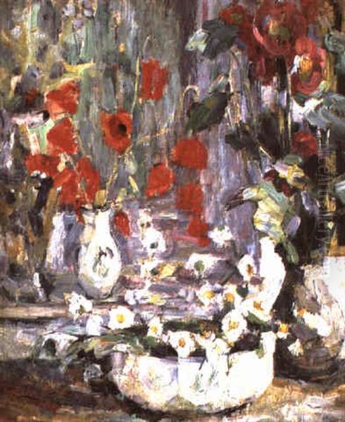 Still Life With Poppies Oil Painting by Joseph Raphael