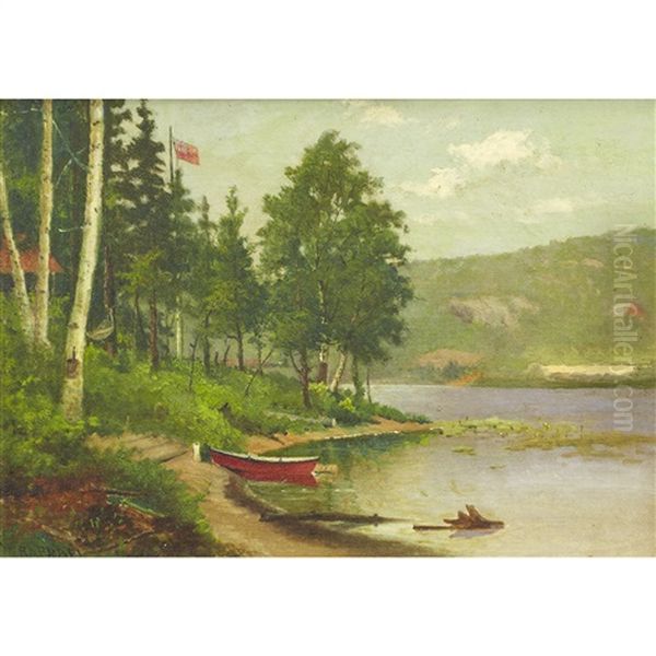 Shoreline Near Camp Oil Painting by William Raphael