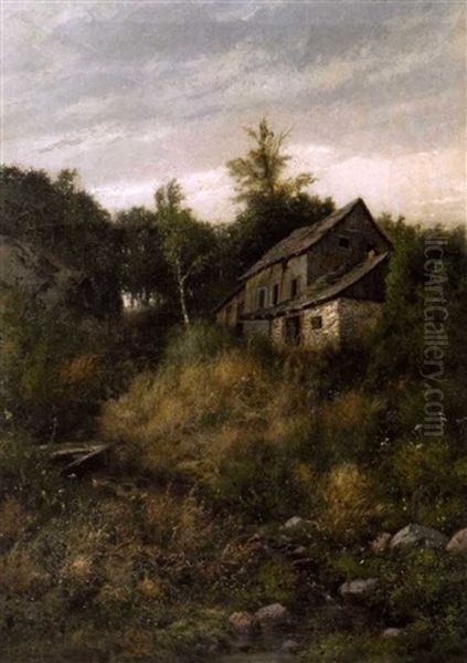 Summer Landscape With Cottage Oil Painting by William Raphael