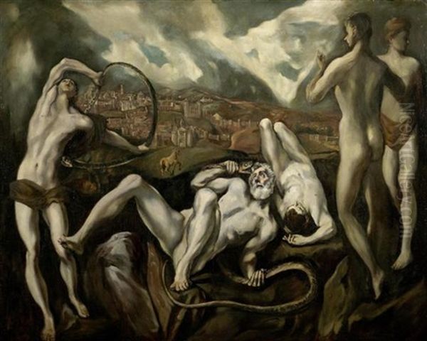 Laocoon (after El Greco) Oil Painting by Max Rappaport