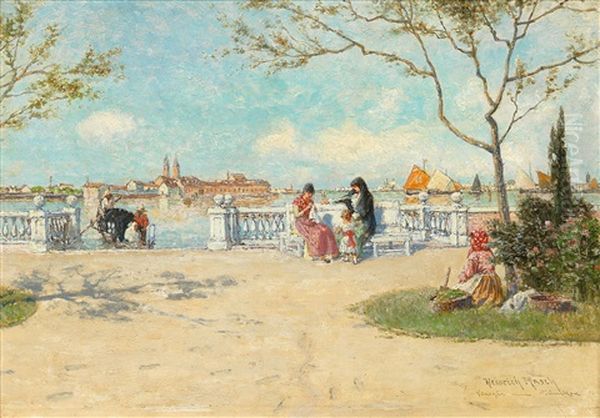 Venetian Scene Oil Painting by Heinrich Rasch