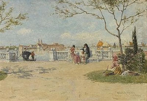 In Der Lagune Von Venedig Oil Painting by Heinrich Rasch