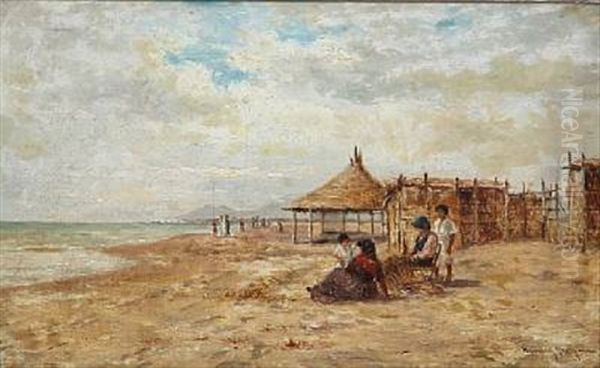 Beach Scene From Italy by Heinrich Rasch