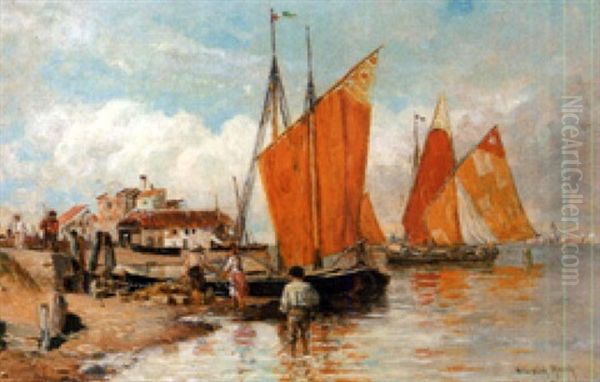 An Den Lagunen Venedigs Oil Painting by Heinrich Rasch