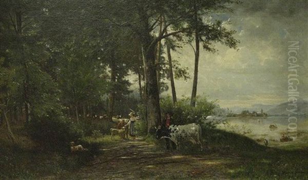 Am Chiemsee Oil Painting by Heinrich Rasch