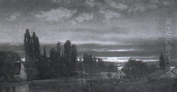 Abendspaziergang Oil Painting by Heinrich Rasch