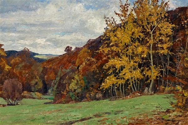 Herbstlandschaft Oil Painting by Alfred Rasenberger