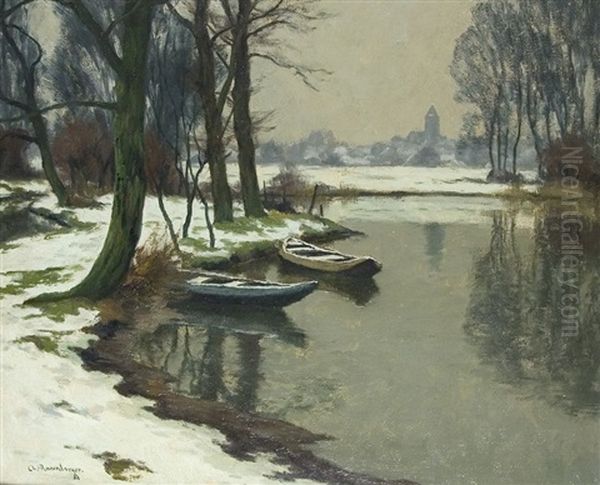 An Der Dussel Oil Painting by Alfred Rasenberger