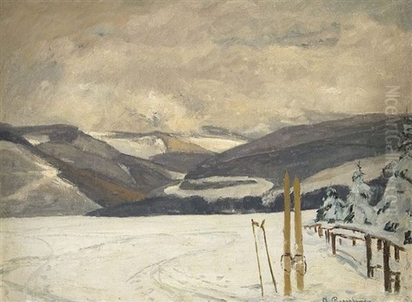 Winter Am Kahlen Asten Oil Painting by Alfred Rasenberger