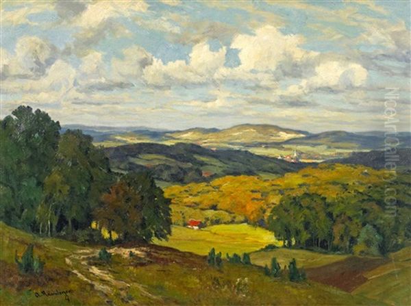 Weite Spatsommerliche Landschaft Im Bergischen (?) Oil Painting by Alfred Rasenberger