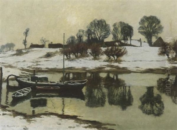 Winter An Der Erft Oil Painting by Alfred Rasenberger