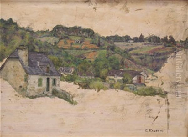 Village Breton Oil Painting by Georges Rasetti