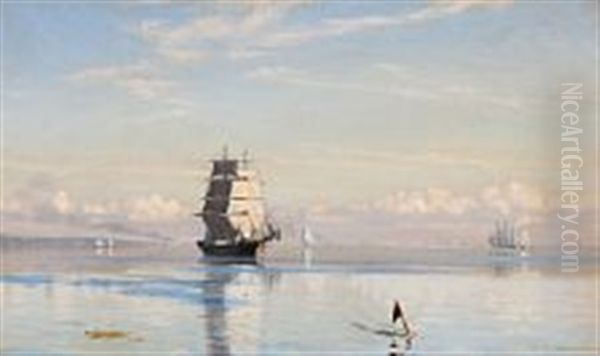 Stille Morgen I Sundet Oil Painting by Carl (Jens Erik C.) Rasmussen