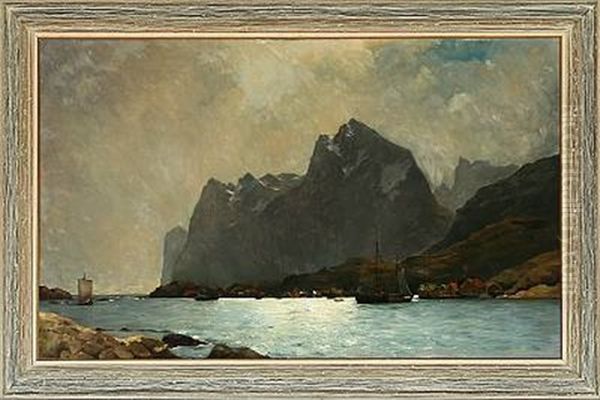 June Day At Nuuk Fiord, Greenland Oil Painting by Carl (Jens Erik C.) Rasmussen