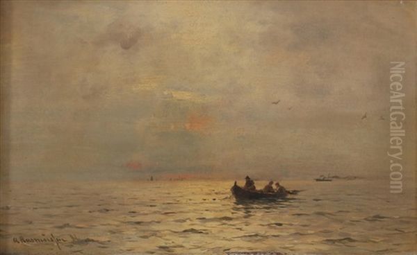 Seefahrt Oil Painting by Georg Anton Rasmussen