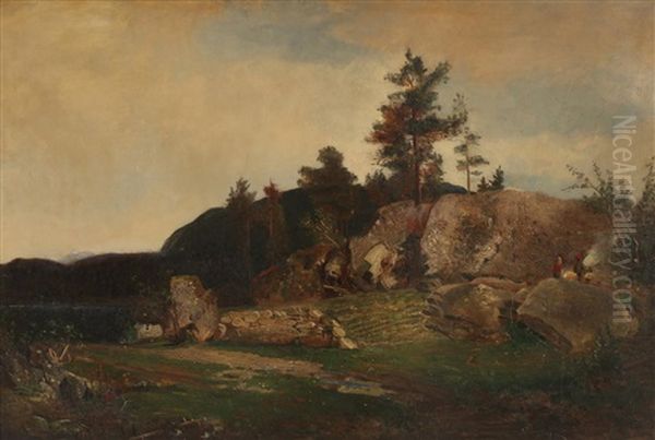 Ved Balet Oil Painting by Georg Anton Rasmussen