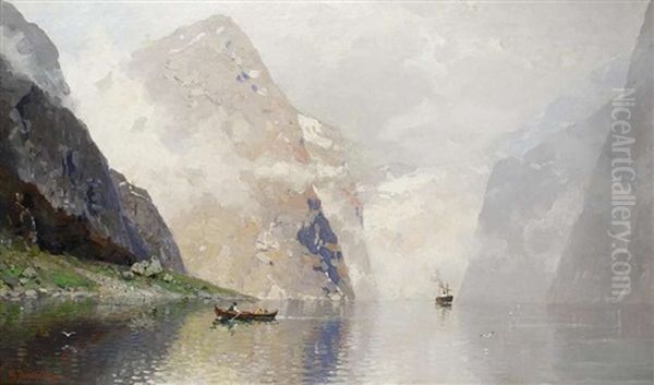 Dampfer Im Fjord by Georg Anton Rasmussen