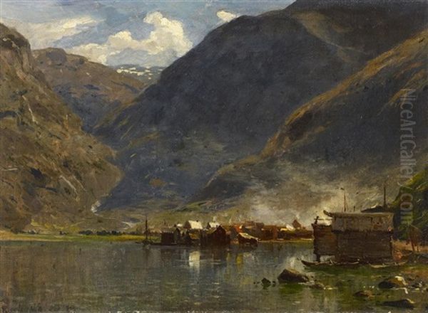 An Der Norwegischen Kuste Oil Painting by Georg Anton Rasmussen