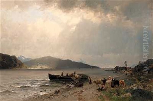 Fra Moldefjorden Oil Painting by Georg Anton Rasmussen