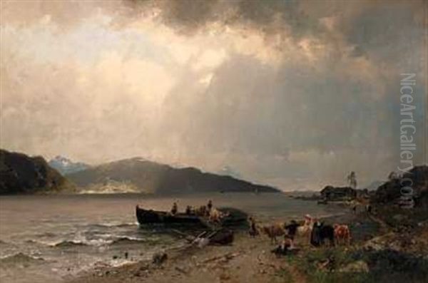 Fra Moldefjorden Oil Painting by Georg Anton Rasmussen