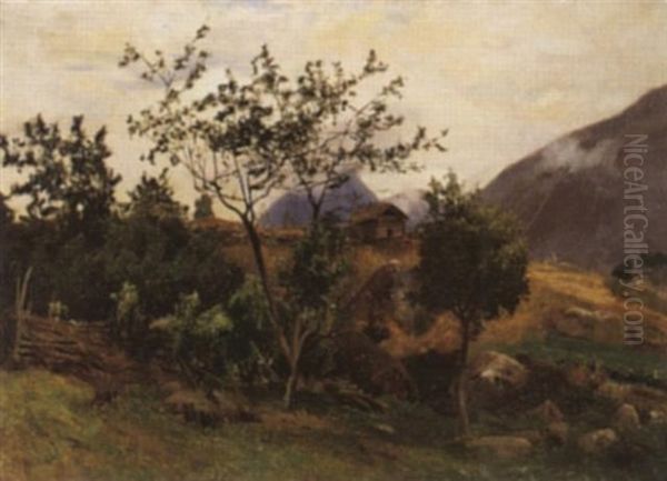 Bei Bergen Oil Painting by Georg Anton Rasmussen