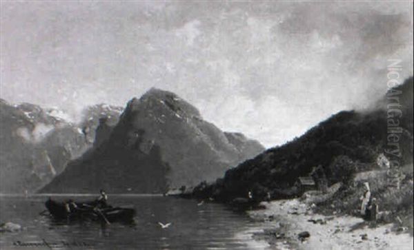 Sommertag Am Sognefjord Oil Painting by Georg Anton Rasmussen